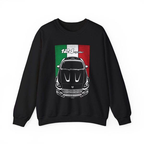 Abarth 124 Spider 2017-2020 Sweatshirt - Italy Flag Crewneck Black by Auto Art Apparel