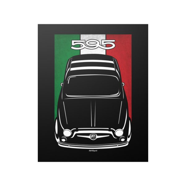 Abarth 595 EsseEsse 1968-1972 Poster - Italy Flag Print 16 x 20 inch by Auto Art Apparel