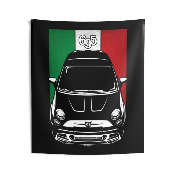 Abarth 695 Biposto 2016 Tapestry - Italy Flag Wall Art 50 x 60 inch by Auto Art Apparel
