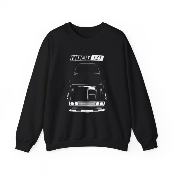 Abarth Fiat 131 Crewneck Sweatshirt Black by Auto Art Apparel