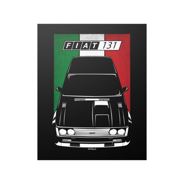 Abarth Fiat 131 Poster - Italy Flag Print 16 x 20 inch by Auto Art Apparel