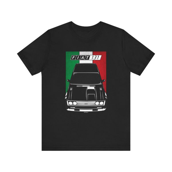 Abarth Fiat 131 T-shirt - Italy Flag Shirt Black by Auto Art Apparel