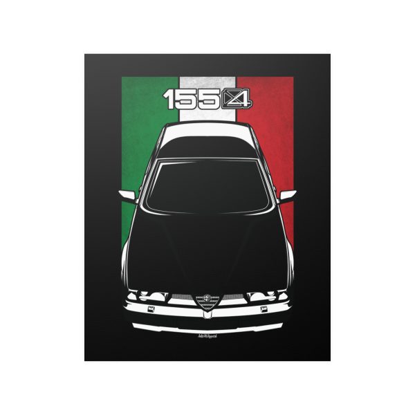 Alfa Romeo 155 Q4 Poster - Italy Flag Print 16 x 20 inch by Auto Art Apparel