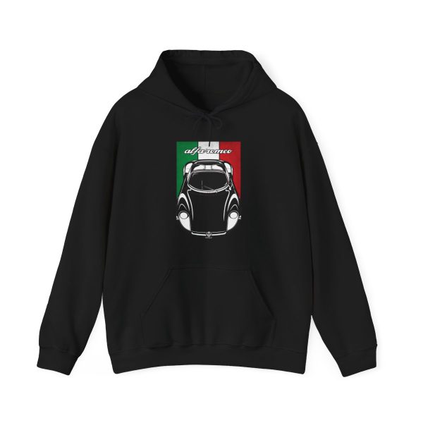 Alfa Romeo 33 Stradale 1968-1969 Hoodie - Italy Flag Hooded Sweatshirt Black by Auto Art Apparel