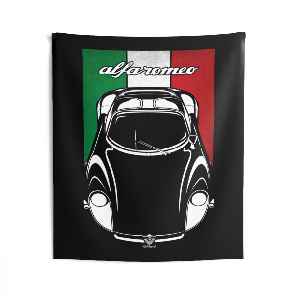 Alfa Romeo 33 Stradale 1968-1969 Tapestry - Italy Flag Wall Art 50 x 60 inch by Auto Art Apparel
