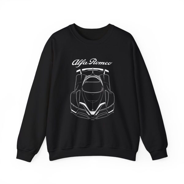 Alfa Romeo 8C R Tazio Crewneck Sweatshirt Black by Auto Art Apparel