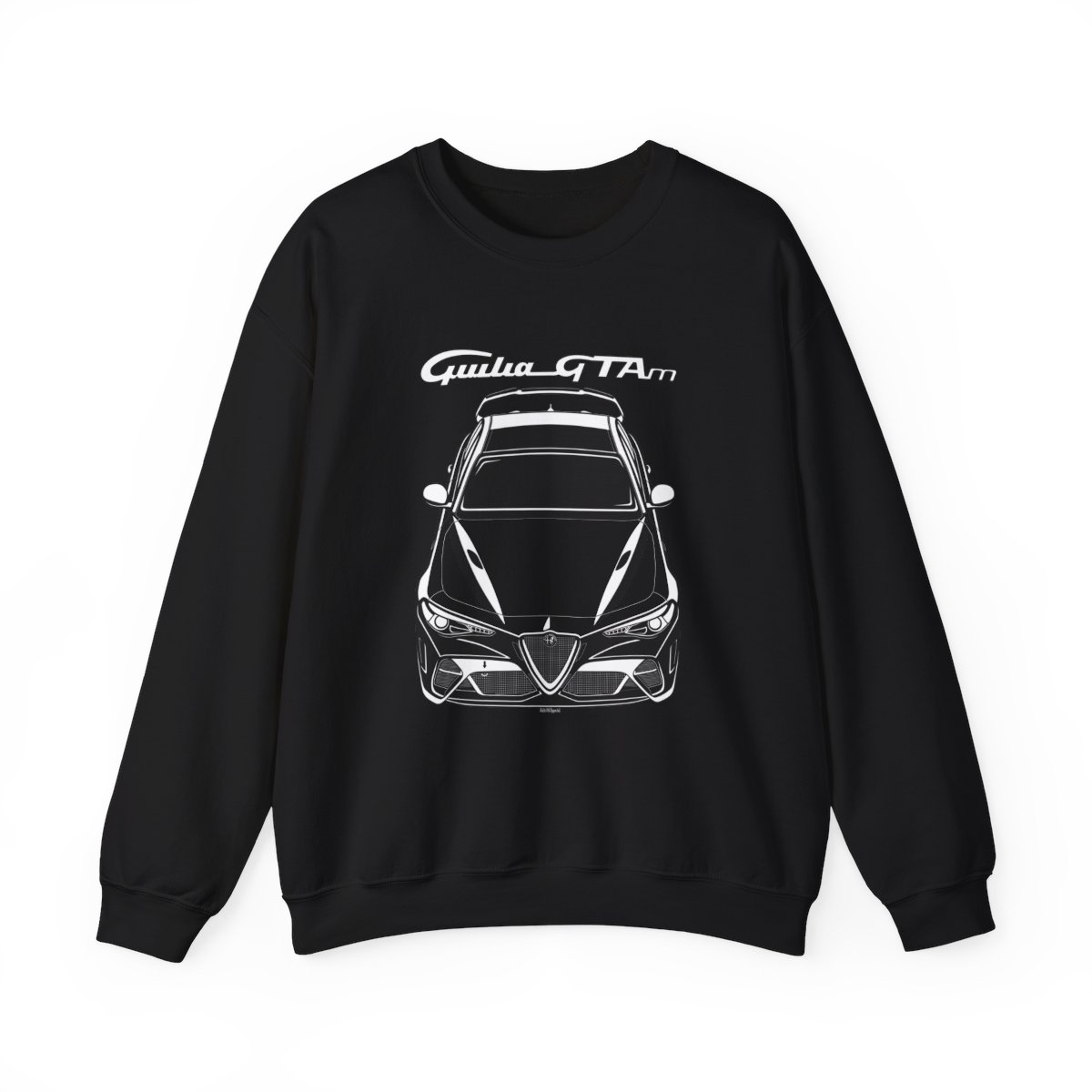 Alfa Romeo Giulia GTAm Crewneck Sweatshirt Black by Auto Art Apparel