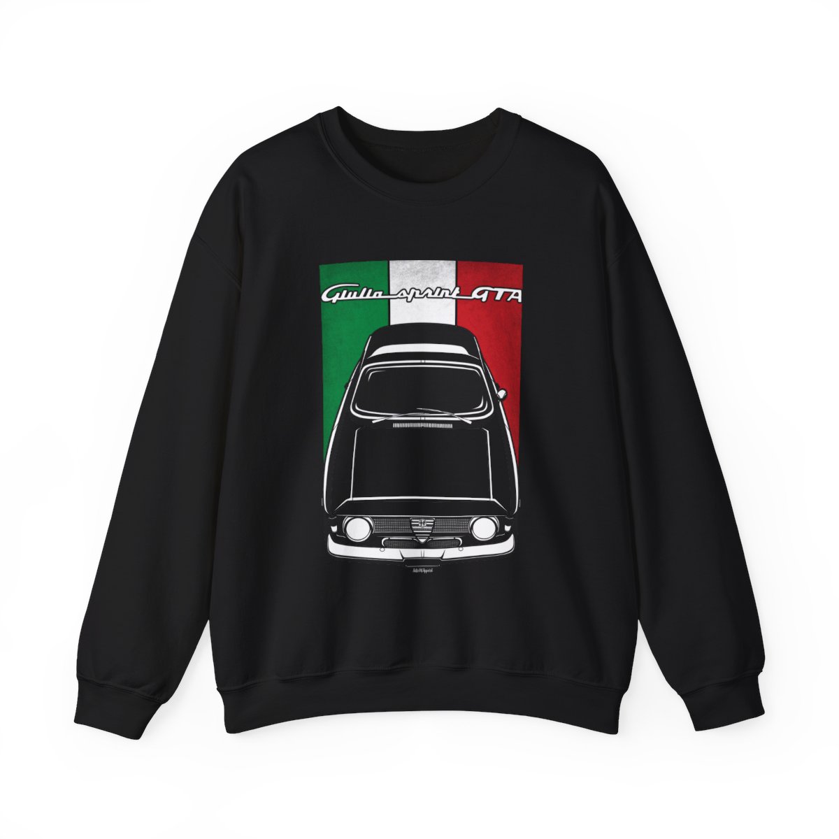 Alfa Romeo Giulia Sprint GTA Stradale Sweatshirt - Italy Flag Crewneck 16 x 20 inch by Auto Art Apparel