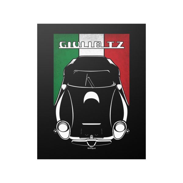 Alfa Romeo Giulia TZ2 Poster - Italy Flag Print 16 x 20 inch by Auto Art Apparel