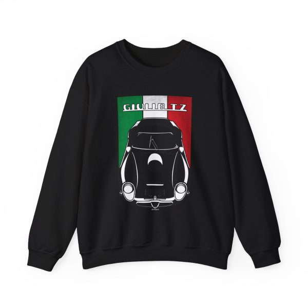 Alfa Romeo Giulia TZ2 Sweatshirt - Italy Flag Crewneck Black by Auto Art Apparel