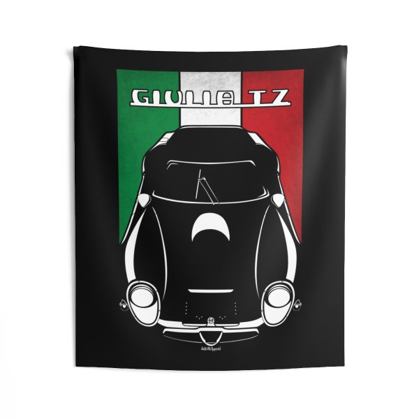 Alfa Romeo Giulia TZ2 Tapestry - Italy Flag Wall Art 50 x 60 inch by Auto Art Apparel