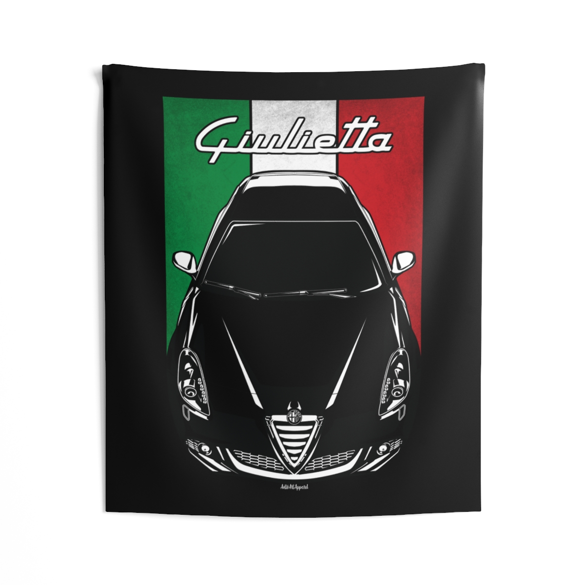 Alfa Romeo Giulietta 2011-2012 Tapestry - Italy Flag Wall Art 50 x 60 inch by Auto Art Apparel