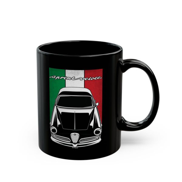 Alfa Romeo Giulietta Sprint Veloce 1954-1958 Mug - Italy Flag Coffee Mug 11 oz by Auto Art Apparel