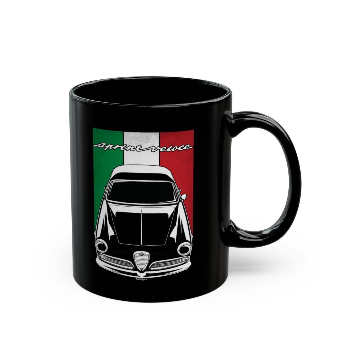 Alfa Romeo Giulietta Sprint Veloce 1954-1958 Mug - Italy Flag Coffee Mug 11 oz by Auto Art Apparel