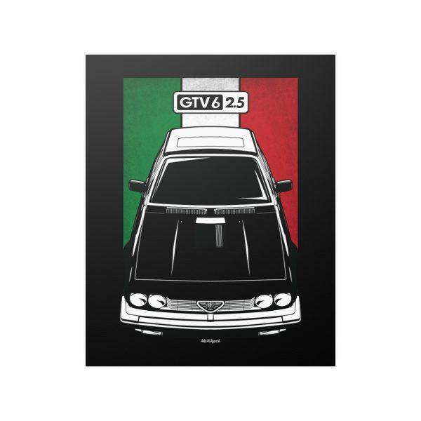 Alfa Romeo GTV 6 Poster - Italy Flag Print 16 x 20 inch by Auto Art Apparel