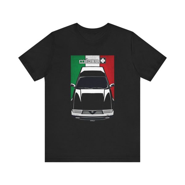 Alfa Romeo Milano Quadrifoglio Verde T-shirt - Italy Flag Shirt Black by Auto Art Apparel