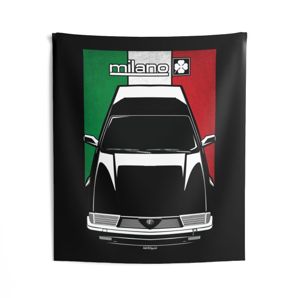 Alfa Romeo Milano Quadrifoglio Verde Tapestry - Italy Flag Wall Art 50 x 60 inch by Auto Art Apparel