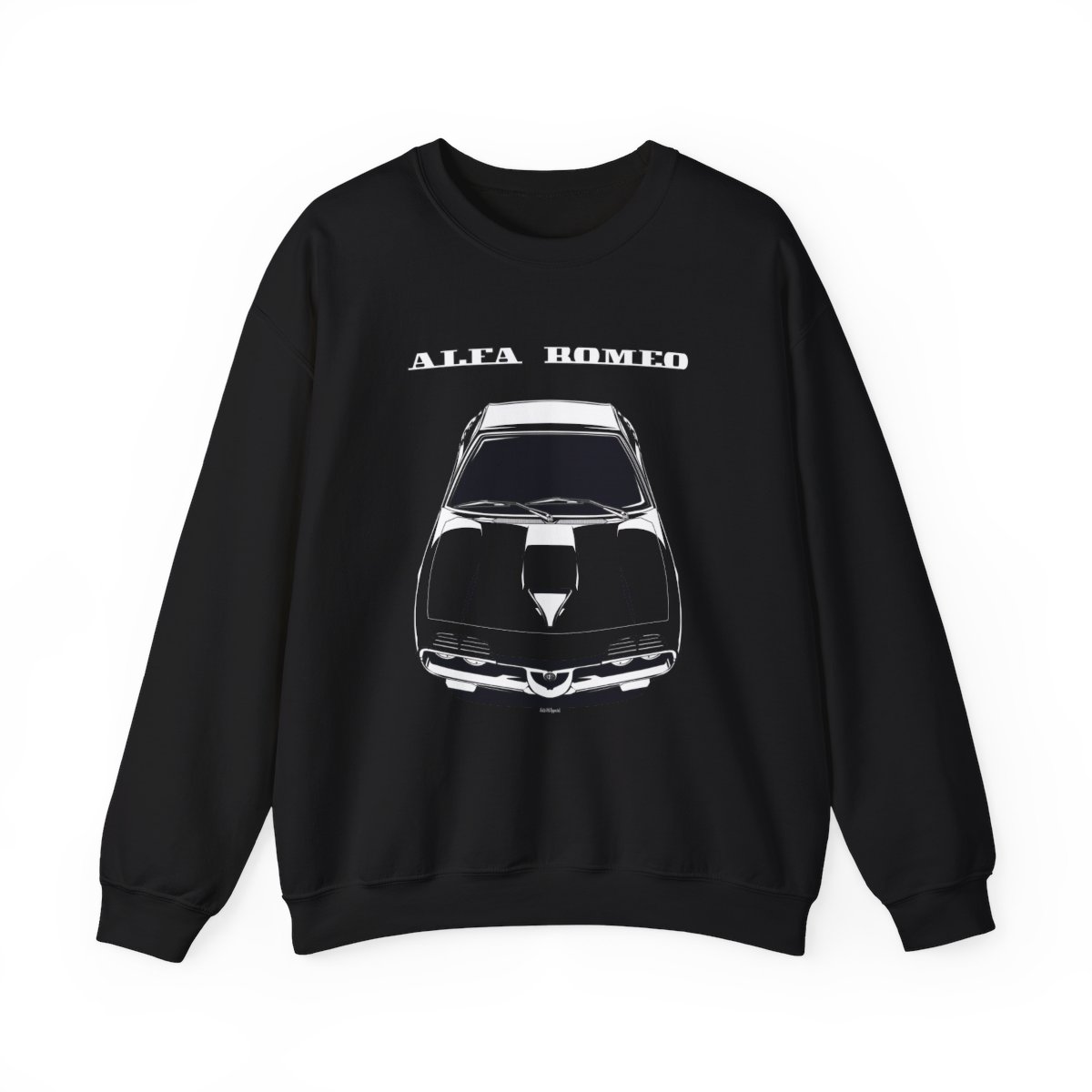 Alfa Romeo Montreal Crewneck Sweatshirt Black by Auto Art Apparel
