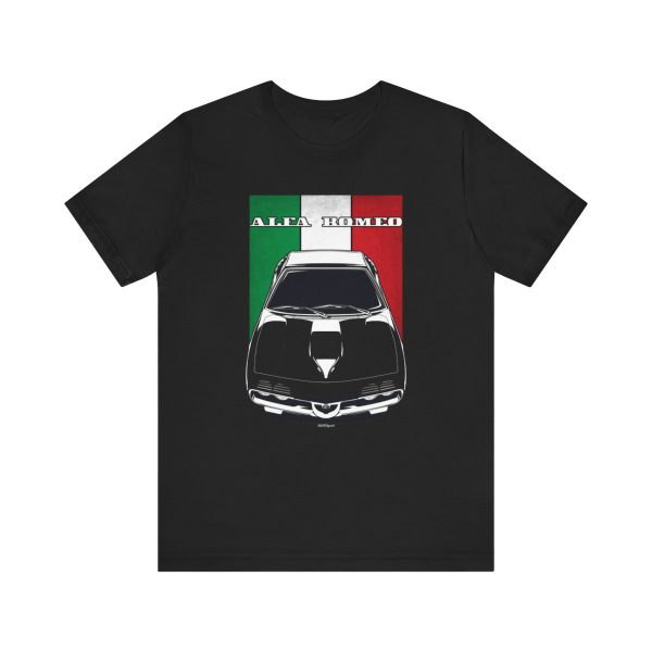 Alfa Romeo Montreal T-shirt - Italy Flag Shirt Black by Auto Art Apparel