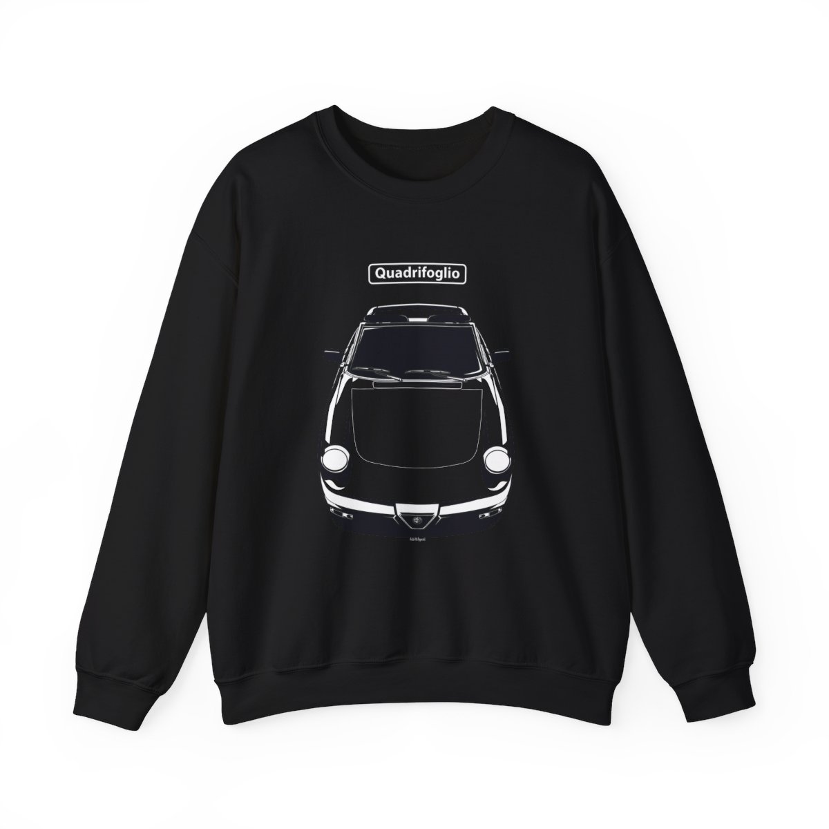 Alfa Romeo Quadrifoglio Crewneck Sweatshirt Black by Auto Art Apparel
