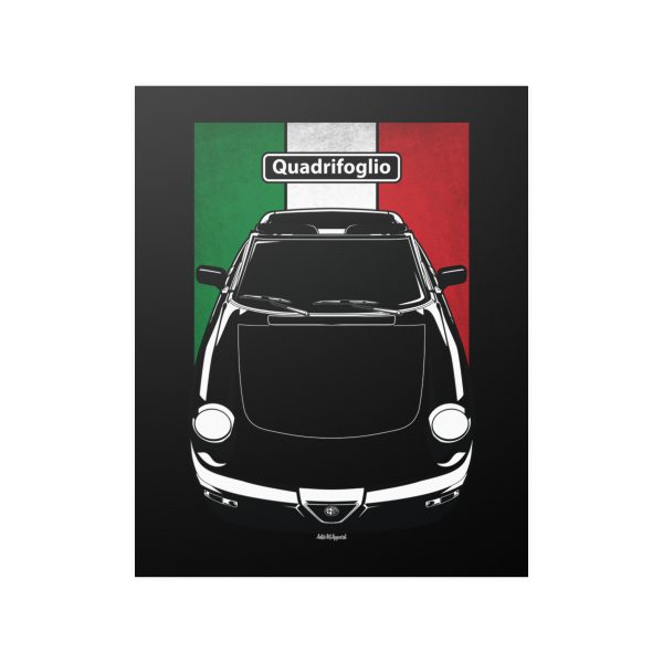 Alfa Romeo Quadrifoglio Poster - Italy Flag Print 16 x 20 inch by Auto Art Apparel
