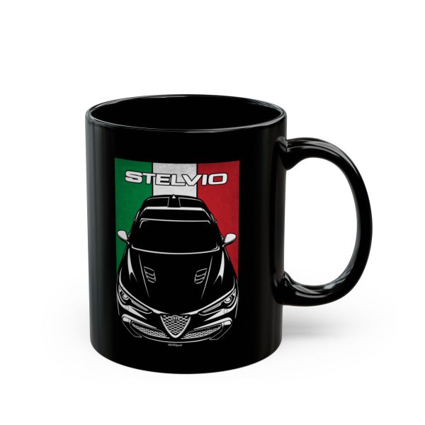 Alfa Romeo Stelvio 2017-2022 Mug - Italy Flag Coffee Mug 11 oz by Auto Art Apparel
