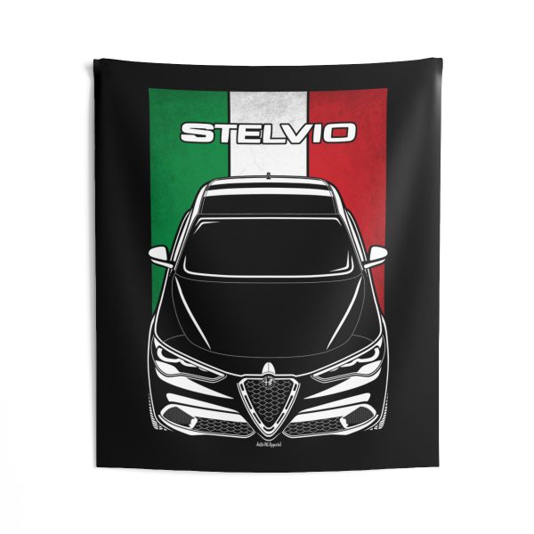 Alfa Romeo Stelvio 2023-2024 Tapestry - Italy Flag Wall Art 50 x 60 inch by Auto Art Apparel
