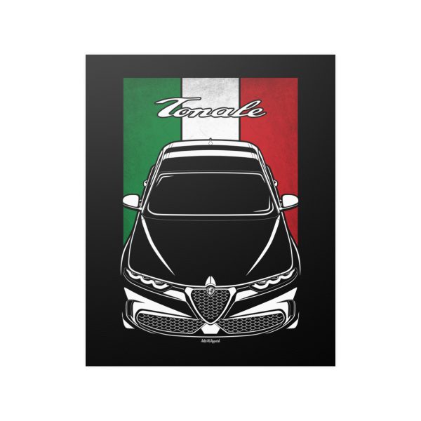 Alfa Romeo Tonale Poster - Italy Flag Print 16 x 20 inch by Auto Art Apparel