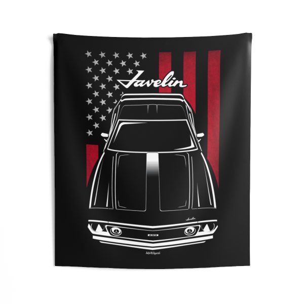 AMC Javelin AMX Tapestry - US Flag Wall Art 50 x 60 inch by Auto Art Apparel