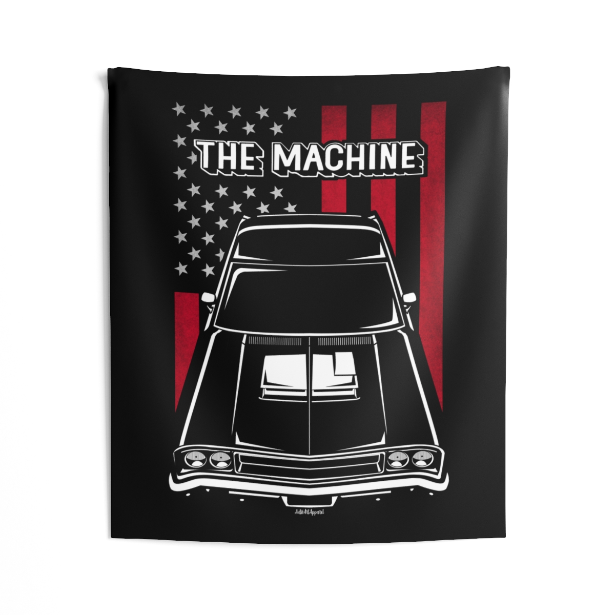 AMC Rebel The Machine 1970 Tapestry - US Flag Wall Art 50 x 60 inch by Auto Art Apparel