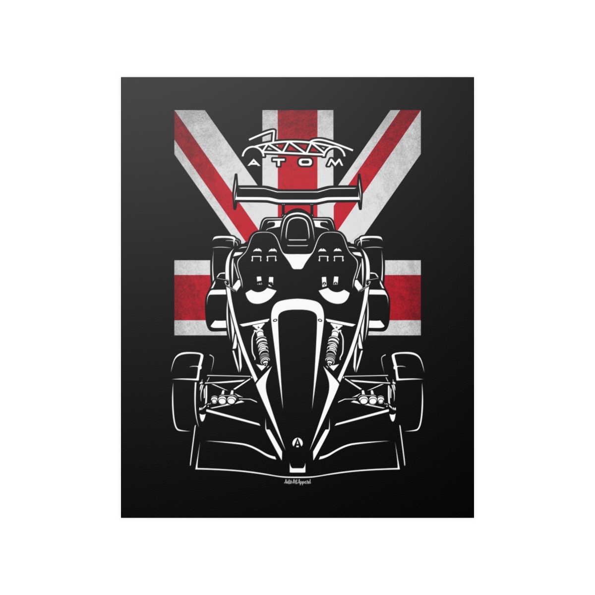Ariel Atom 500 V8 Poster - UK Flag Print 16 x 20 inch by Auto Art Apparel