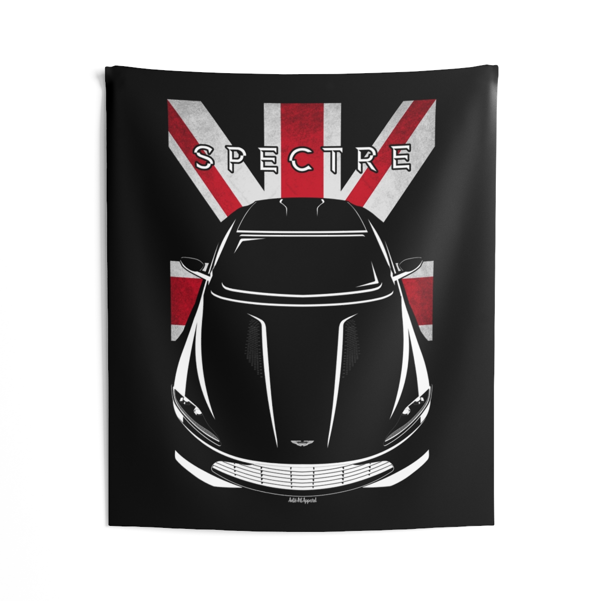 Aston Martin DB10 Tapestry - UK Flag Wall Art 50 x 60 inch by Auto Art Apparel