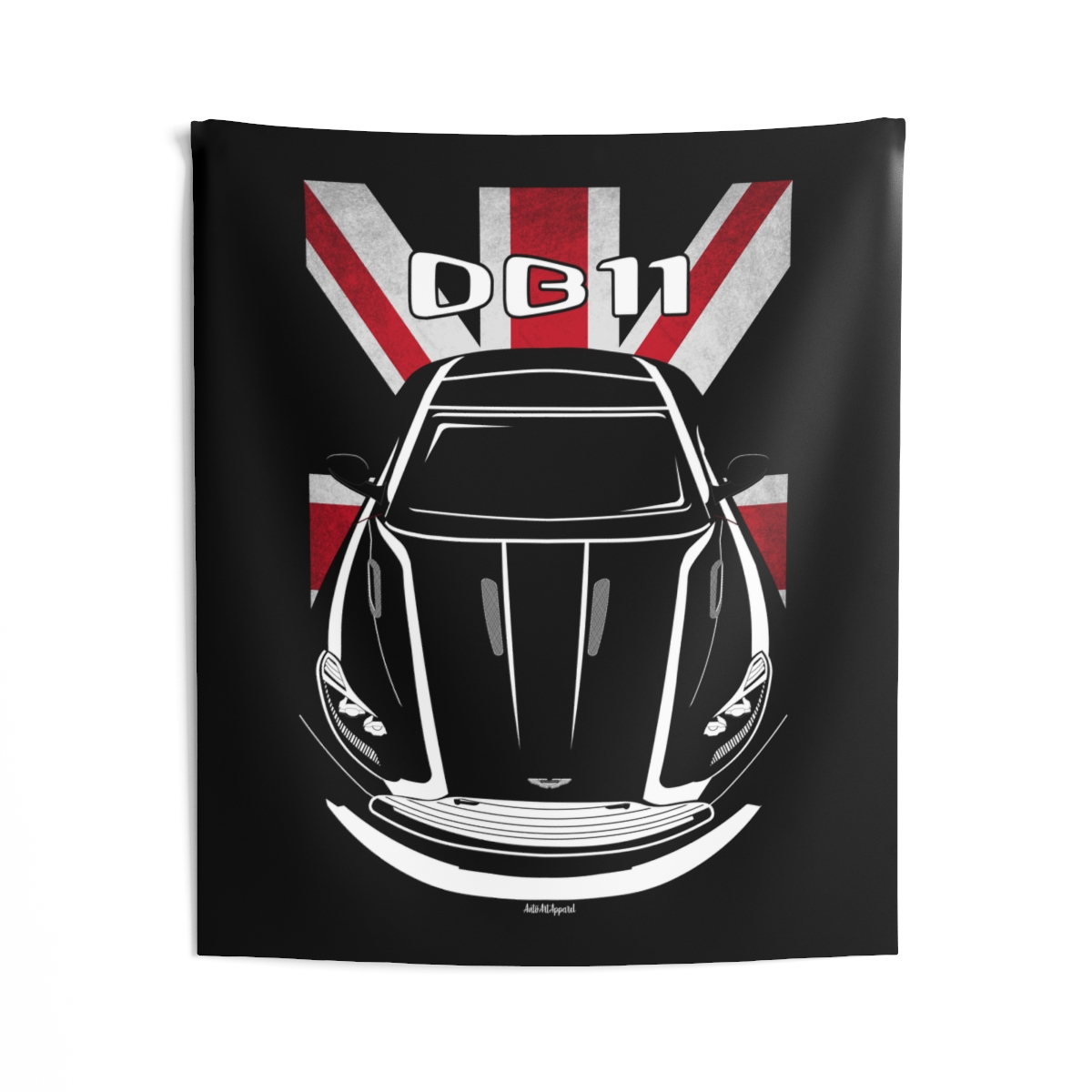 Aston Martin DB11 Tapestry - UK Flag Wall Art 50 x 60 inch by Auto Art Apparel
