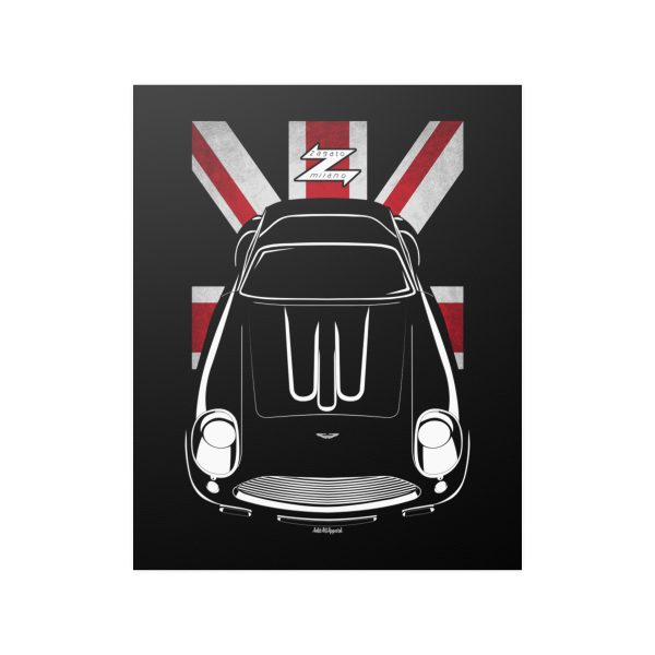 Aston Martin DB4 GT Zagato Poster - UK Flag Print 16 x 20 inch by Auto Art Apparel