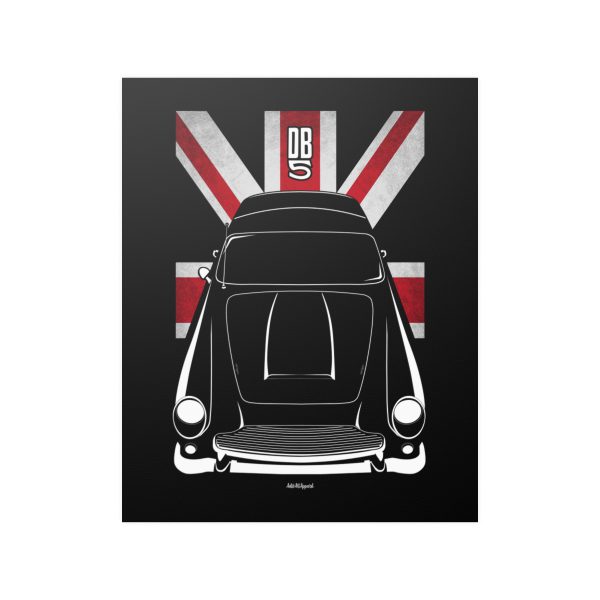 Aston Martin DB5 Poster - UK Flag Print 16 x 20 inch by Auto Art Apparel
