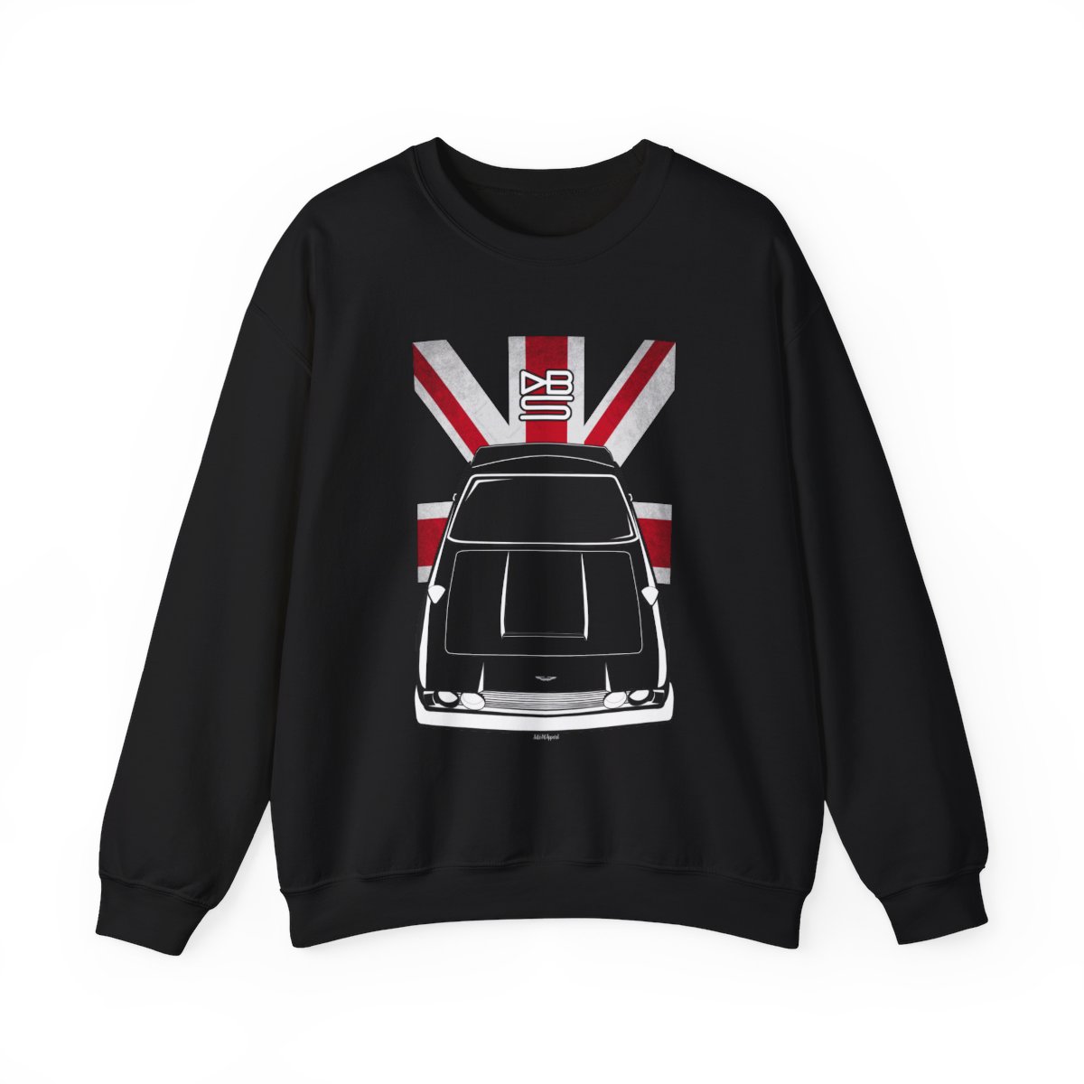 Aston Martin DBS Sweatshirt - UK Flag Crewneck Black by Auto Art Apparel