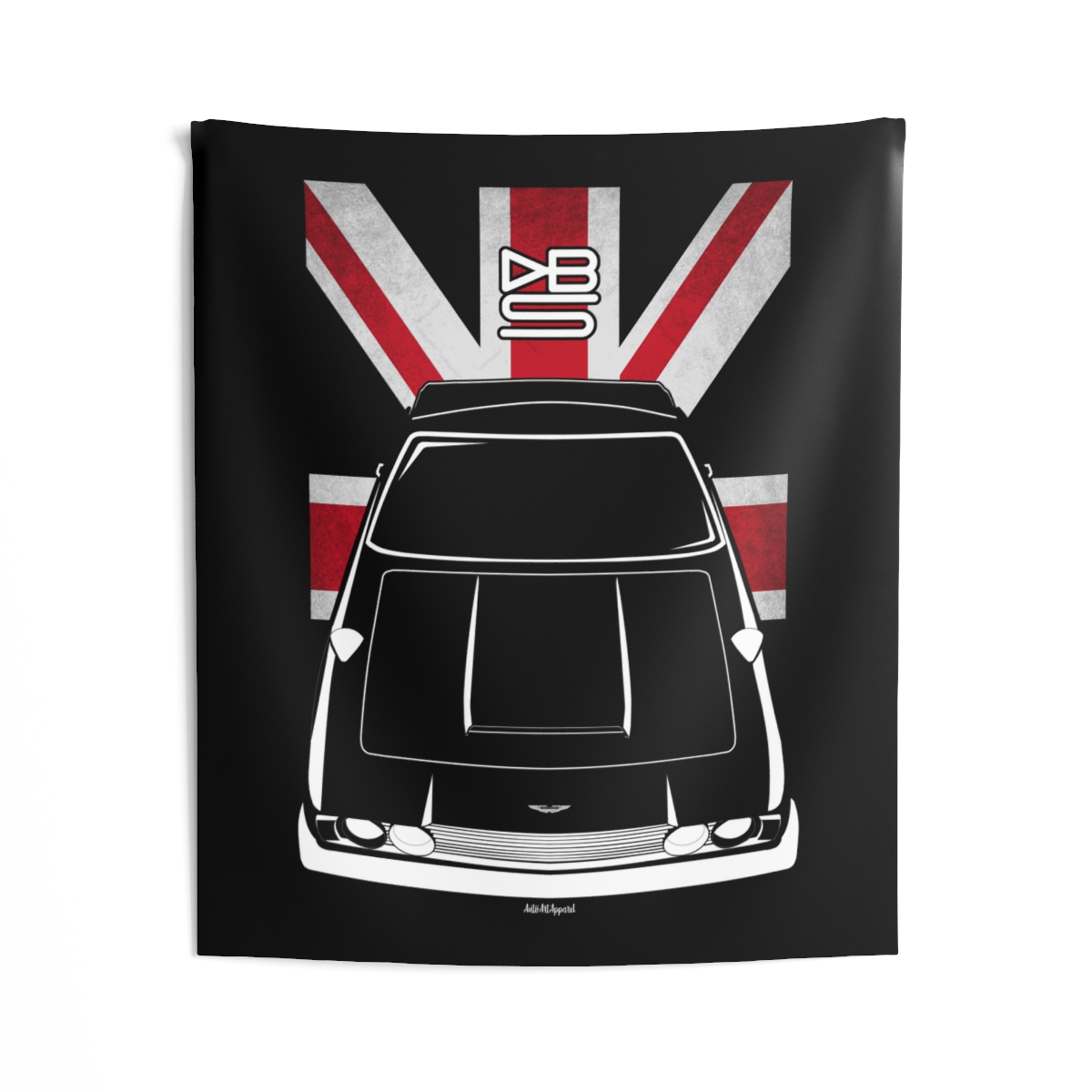 Aston Martin DBS Tapestry - UK Flag Wall Art 50 x 60 inch by Auto Art Apparel