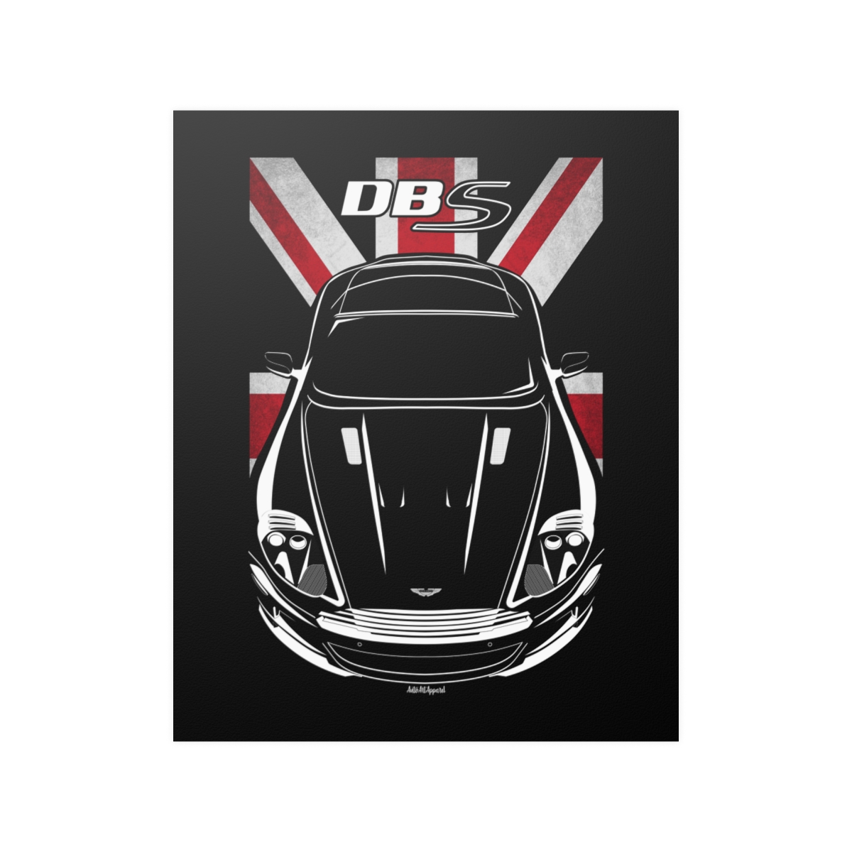 Aston Martin DBS V12 Poster - UK Flag Print 16 x 20 inch by Auto Art Apparel
