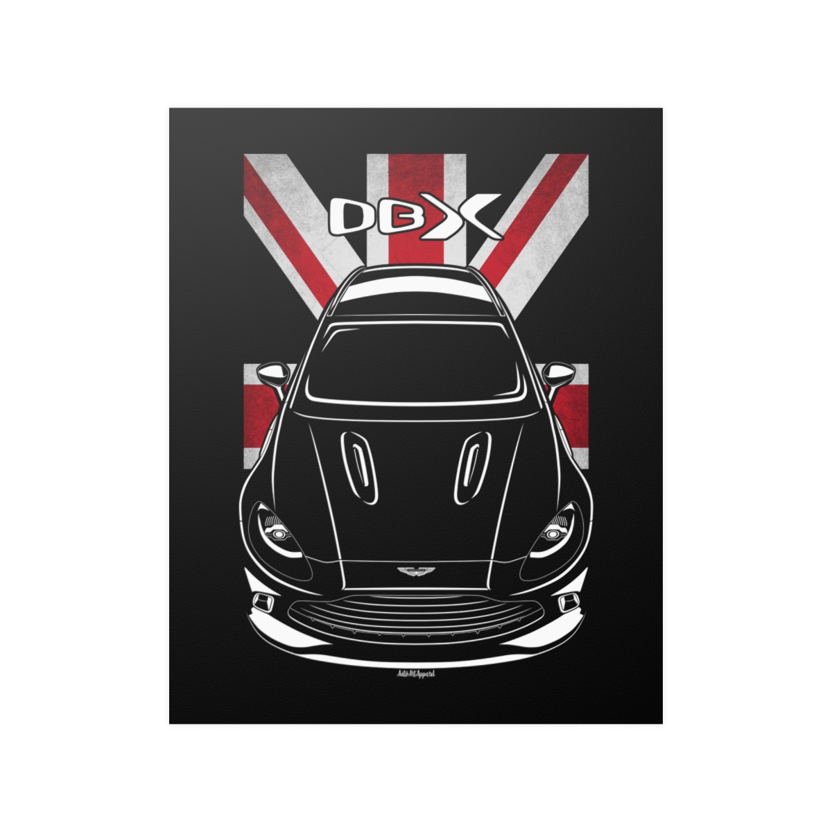 Aston Martin DBX Poster - UK Flag Print 16 x 20 inch by Auto Art Apparel