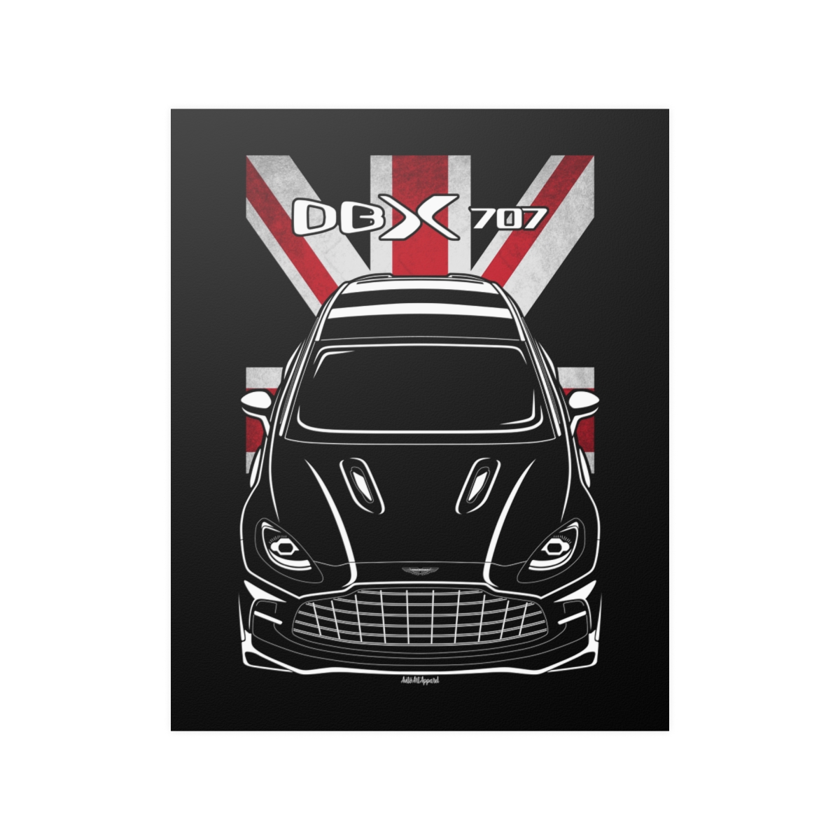 Aston Martin DBX707 Poster - UK Flag Print 16 x 20 inch by Auto Art Apparel