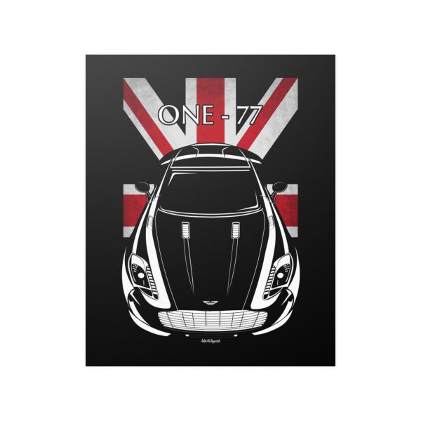 Aston Martin One 77 Poster - UK Flag Print 16 x 20 inch by Auto Art Apparel