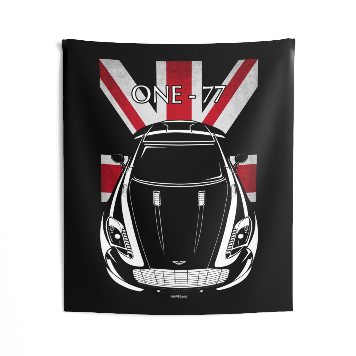 Aston Martin One 77 Tapestry - UK Flag Wall Art 50 x 60 inch by Auto Art Apparel