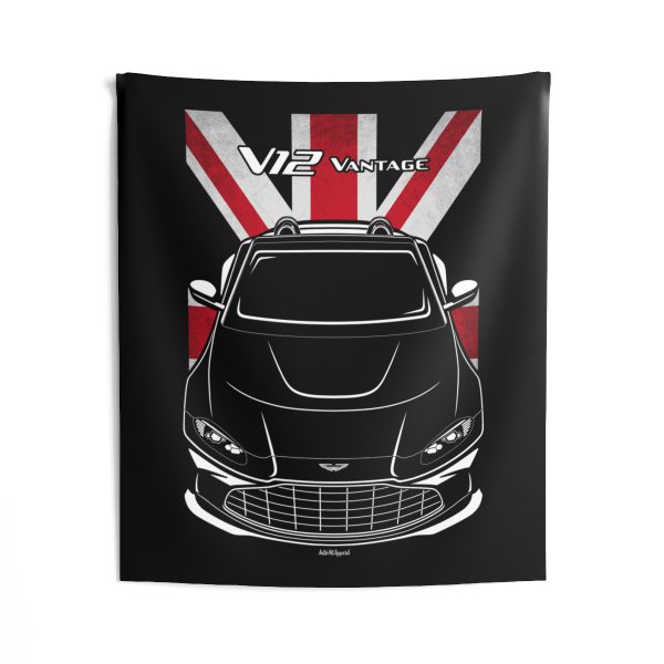 Aston Martin V12 Vantage Roadster 2022-2024 Tapestry - UK Flag Wall Art 50 x 60 inch by Auto Art Apparel