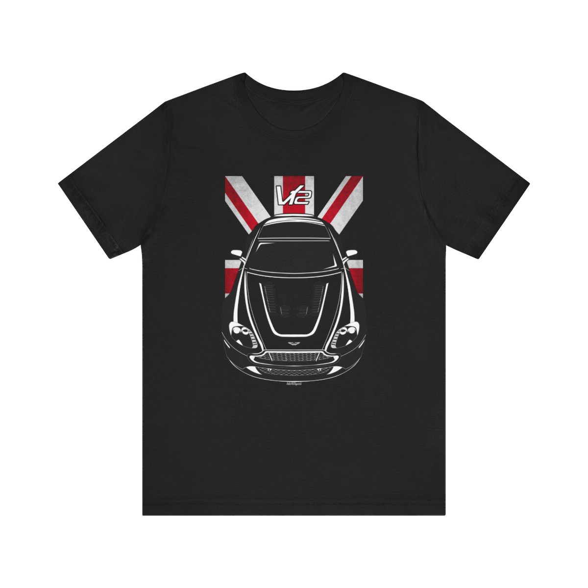 Aston Martin V12 Vantage S 2013-2018 T-shirt - UK Flag Shirt by Auto Art Apparel