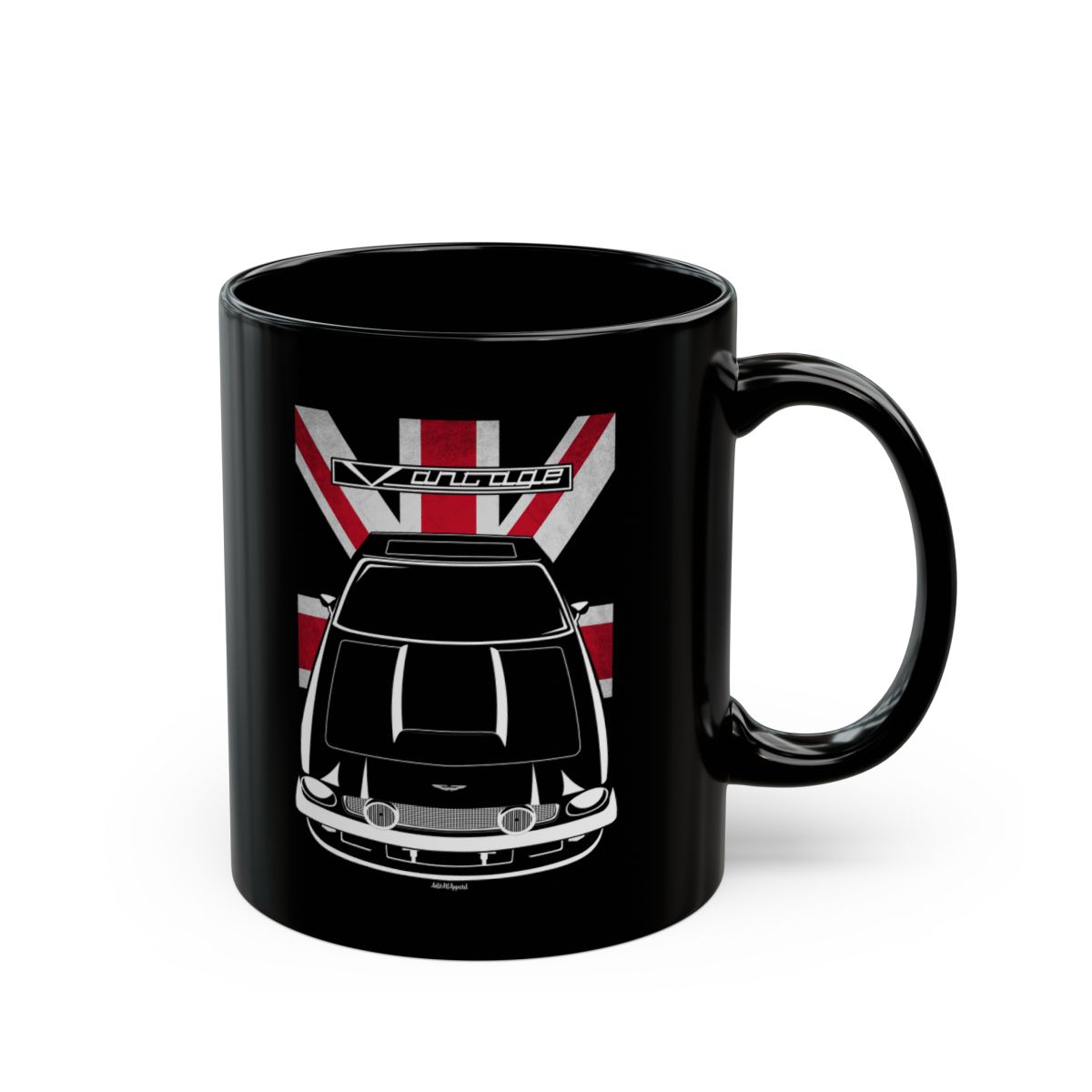 Aston Martin V8 Vantage 1978-1989 Mug - UK Flag Coffee Mug 11 oz by Auto Art Apparel