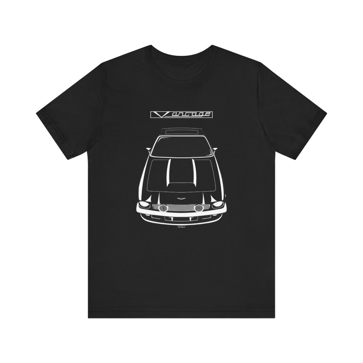 Aston Martin V8 Vantage 1978-1989 T-shirt Black by Auto Art Apparel