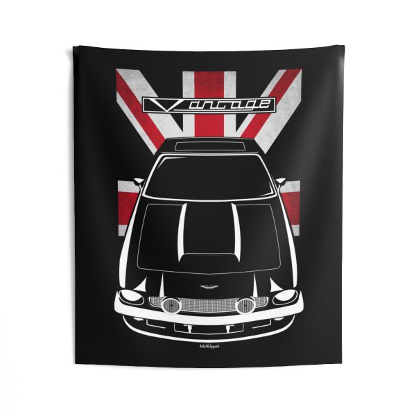 Aston Martin V8 Vantage 1978-1989 Tapestry - UK Flag Wall Art 50 x 60 inch by Auto Art Apparel