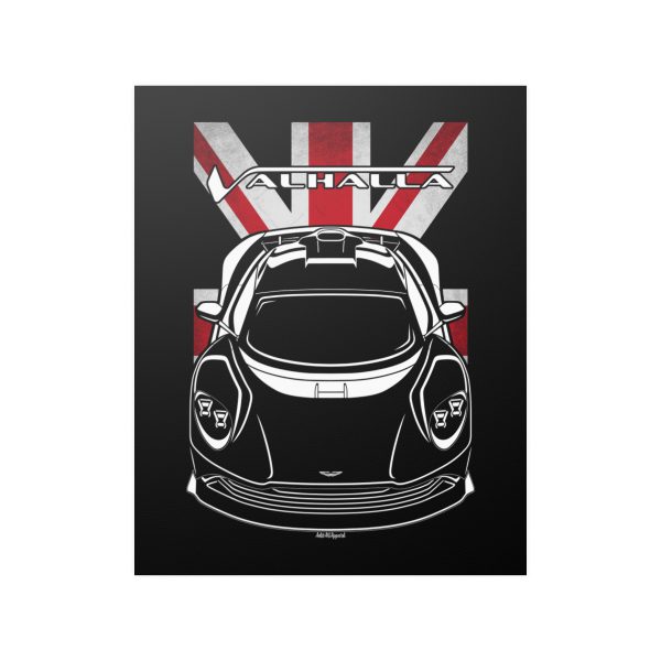 Aston Martin Valhalla Poster - UK Flag Print 16 x 20 inch by Auto Art Apparel