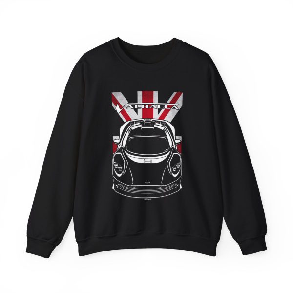 Aston Martin Valhalla Sweatshirt - UK Flag Crewneck Black by Auto Art Apparel