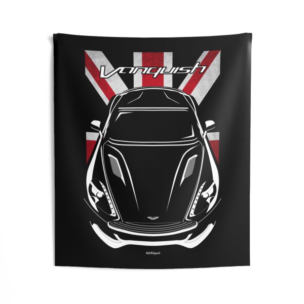 Aston Martin Vanquish 2012-2018 Tapestry - UK Flag Wall Art 50 x 60 inch by Auto Art Apparel
